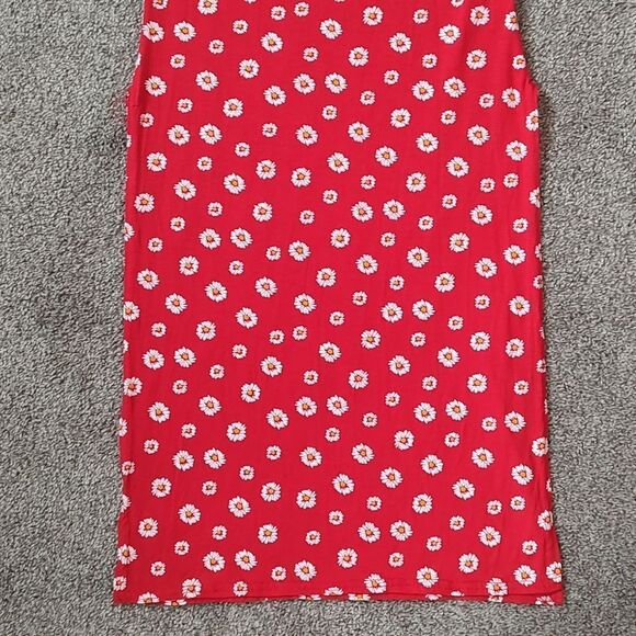PrettyLittleThing Women's Size 0 Red Floral‎ Jersey Split Cami Midi Dress - Picture 8 of 14